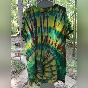 Green , Black, Yellow Tie-Dye‎ T-Shirt Mens L., Womens XL